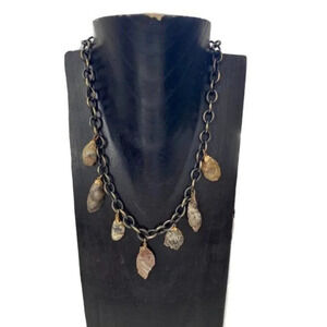 Agate Charm Large Chunky Chain Necklace
